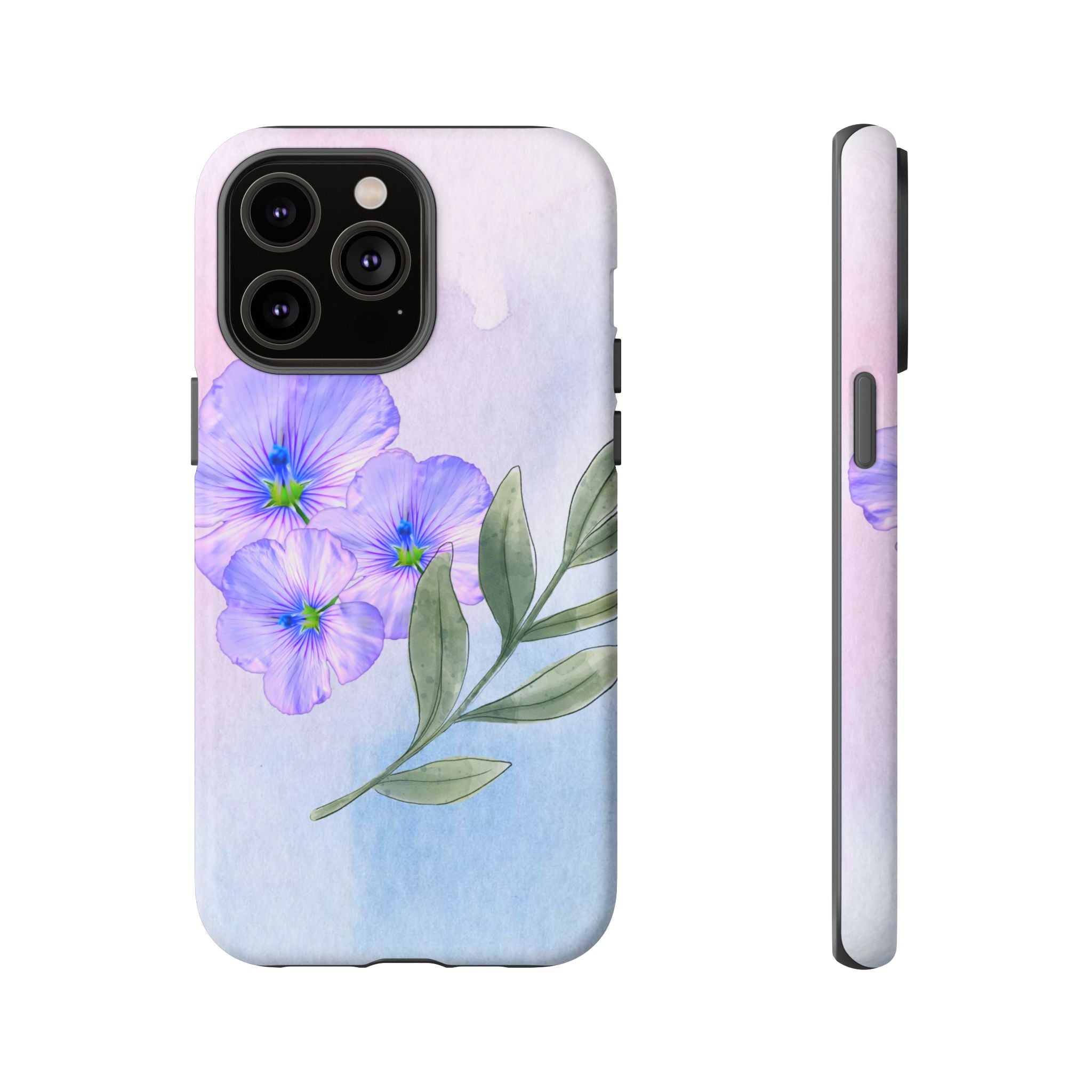 Coque de téléphone aquarelle florale – Bouquet de pétunias violets