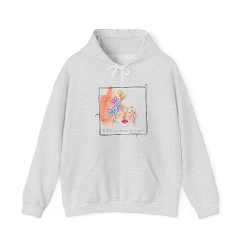 Hoodie aquarelle visage floral — Hoodie d'art abstrait féminin