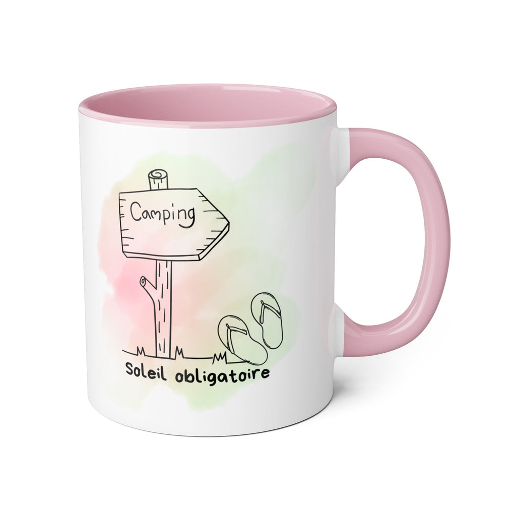 Tasse de camping — 'Camping au soleil obligatoire' Verre à aquarelle pour café