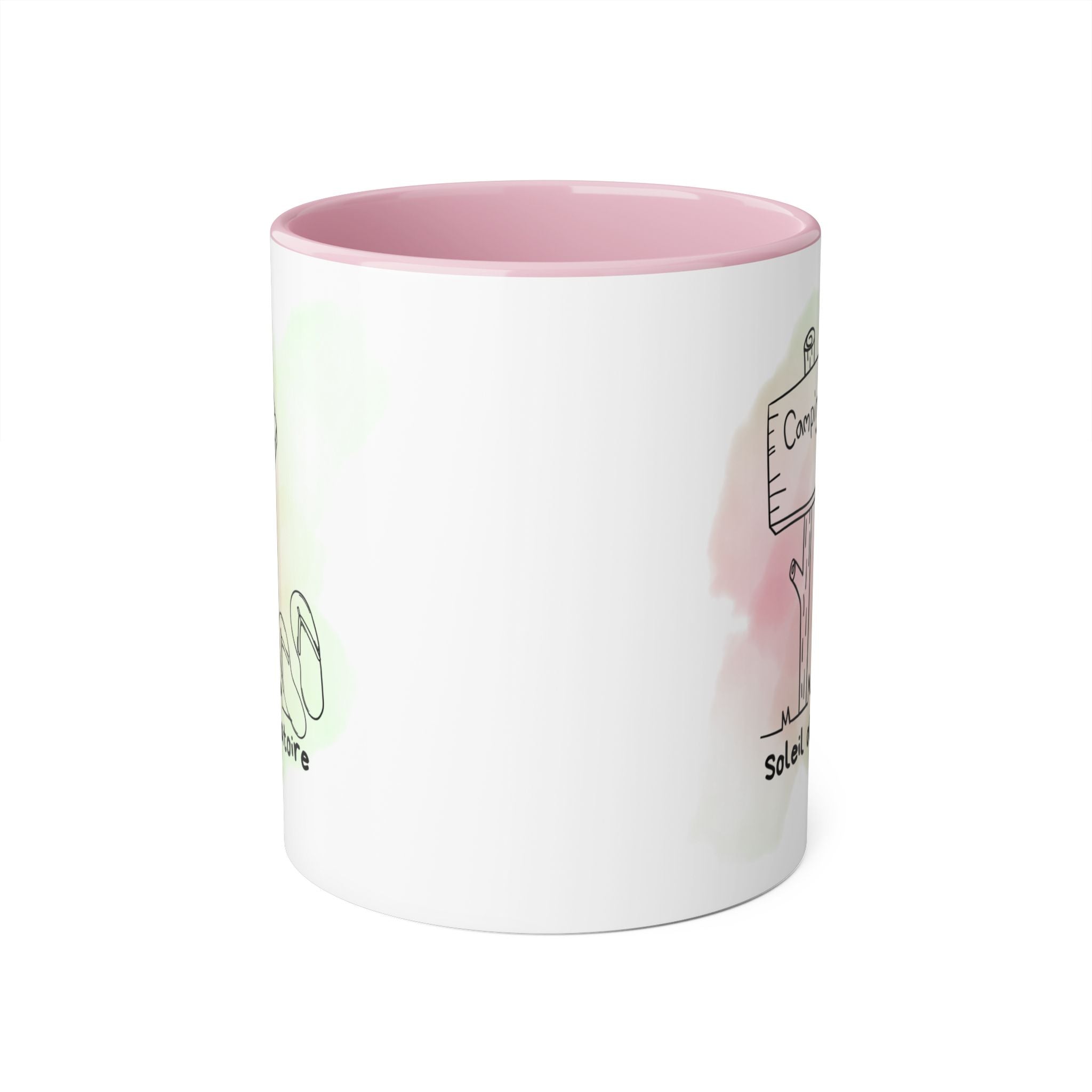 Tasse de camping — 'Camping au soleil obligatoire' Verre à aquarelle pour café