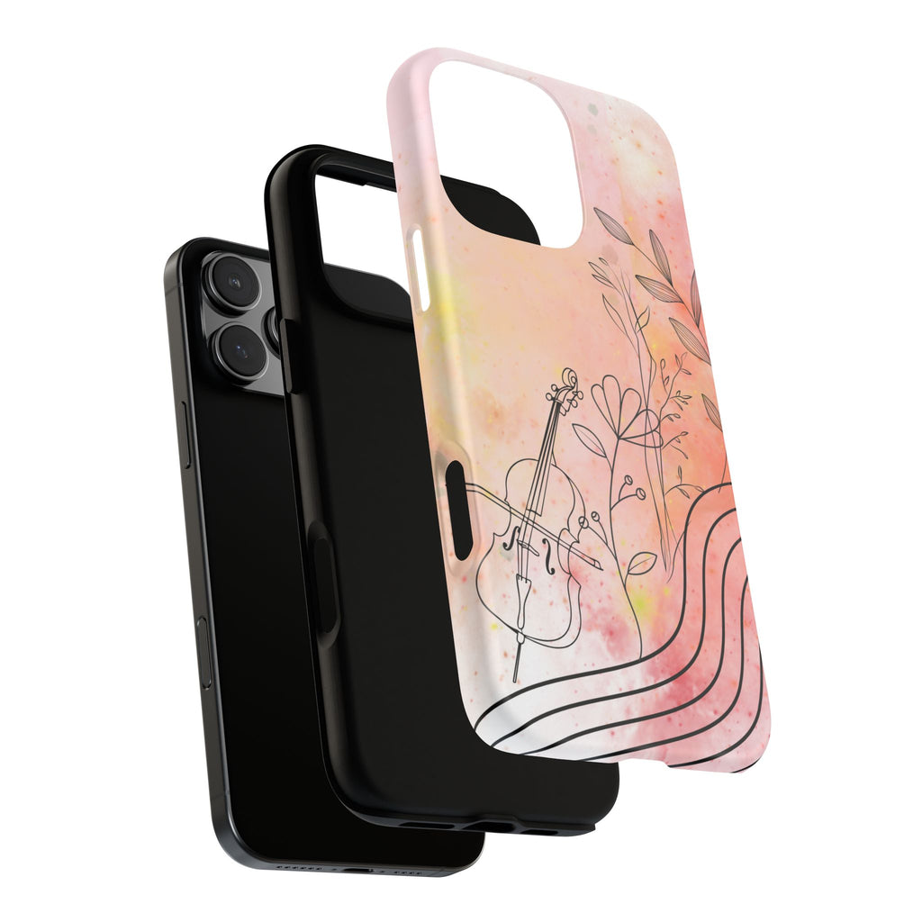 Étui Robuste Pour Violon Floral — Coque de Téléphone Musique Aquarelle