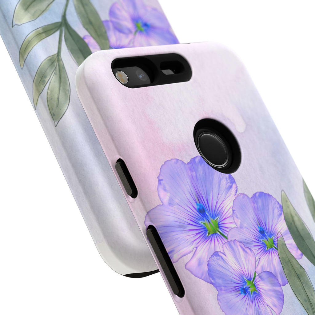 Coque de téléphone aquarelle florale – Bouquet de pétunias violets
