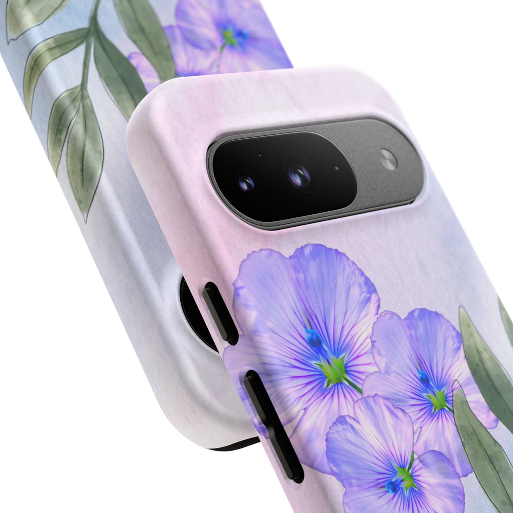 Coque de téléphone aquarelle florale – Bouquet de pétunias violets