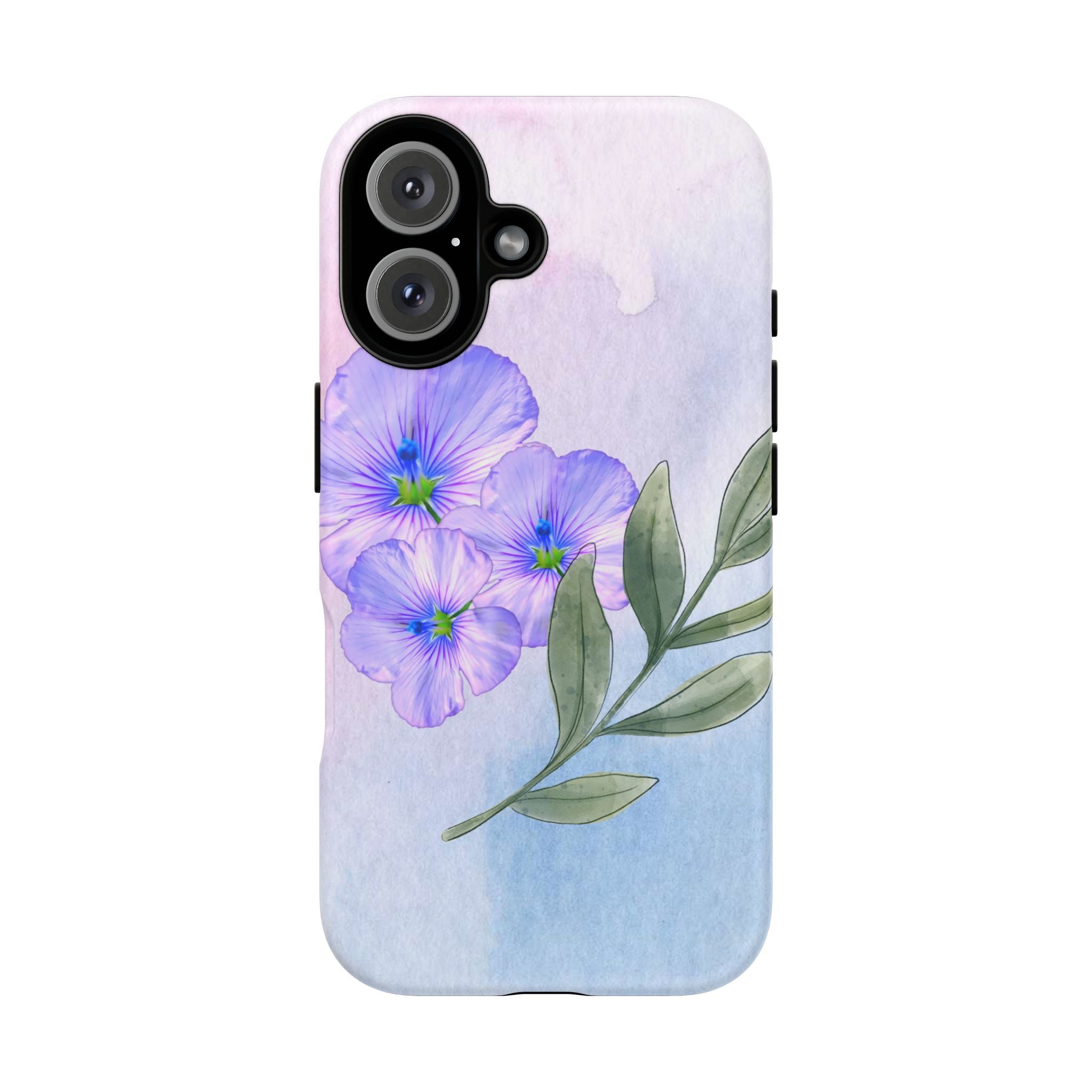 Coque de téléphone aquarelle florale – Bouquet de pétunias violets