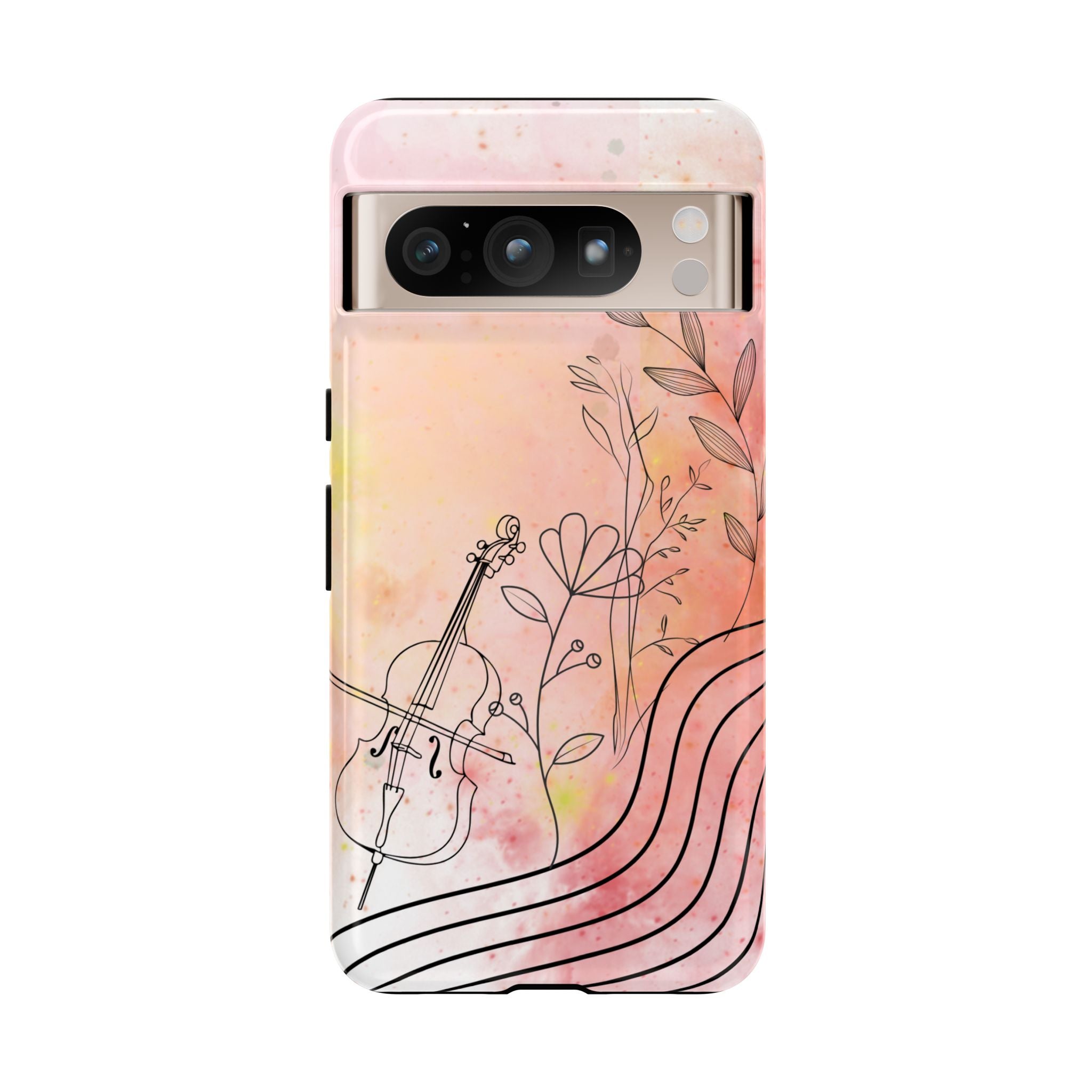 Étui Robuste Pour Violon Floral — Coque de Téléphone Musique Aquarelle