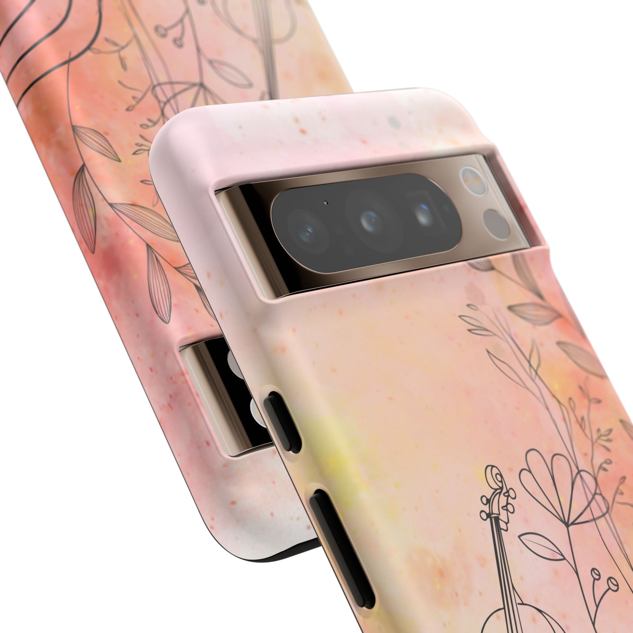 Étui Robuste Pour Violon Floral — Coque de Téléphone Musique Aquarelle