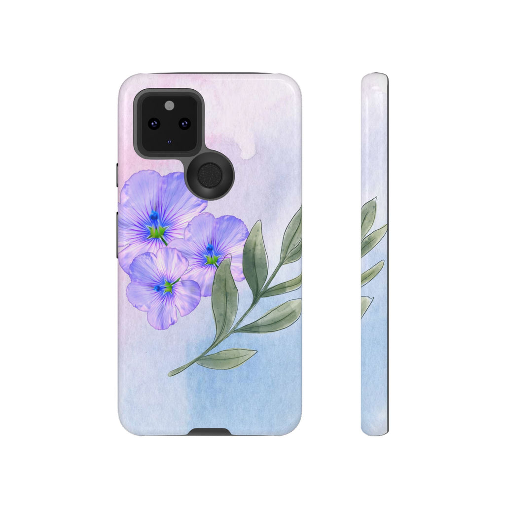 Coque de téléphone aquarelle florale – Bouquet de pétunias violets