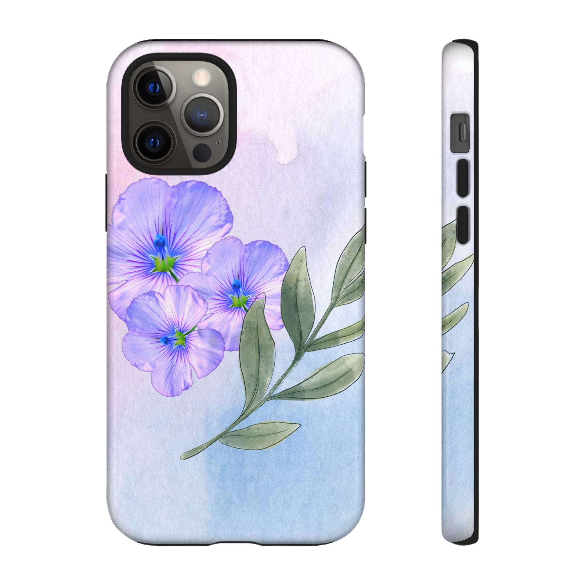 Coque de téléphone aquarelle florale – Bouquet de pétunias violets
