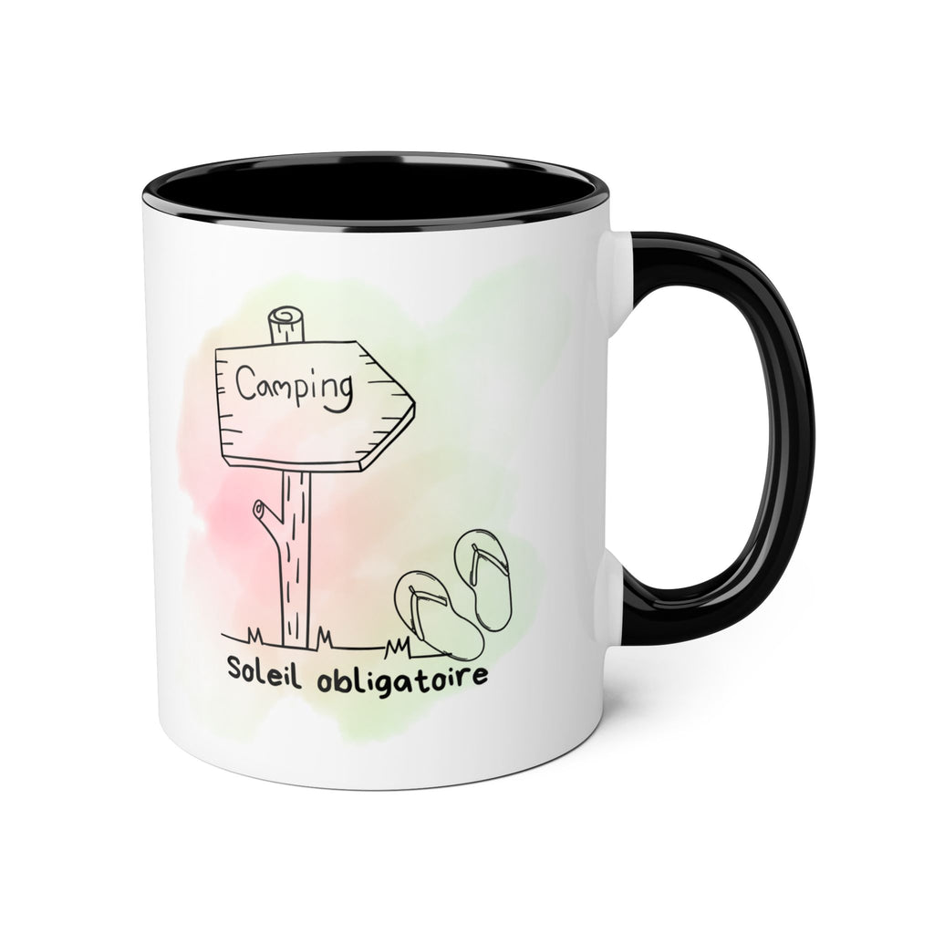 Tasse de camping — 'Camping au soleil obligatoire' Verre à aquarelle pour café