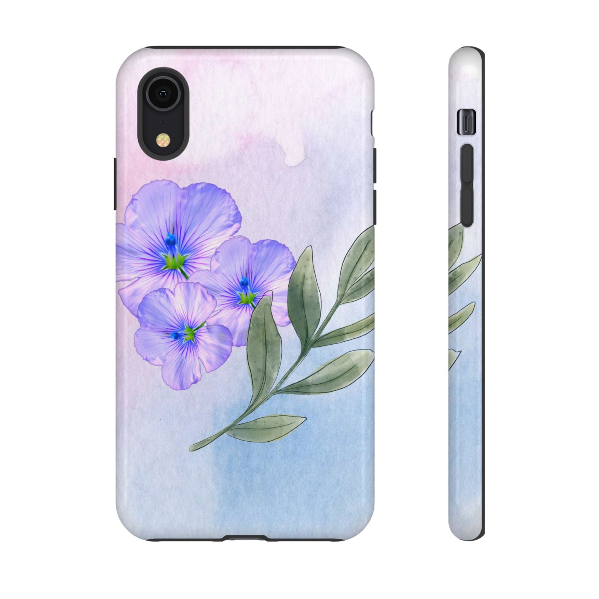 Coque de téléphone aquarelle florale – Bouquet de pétunias violets