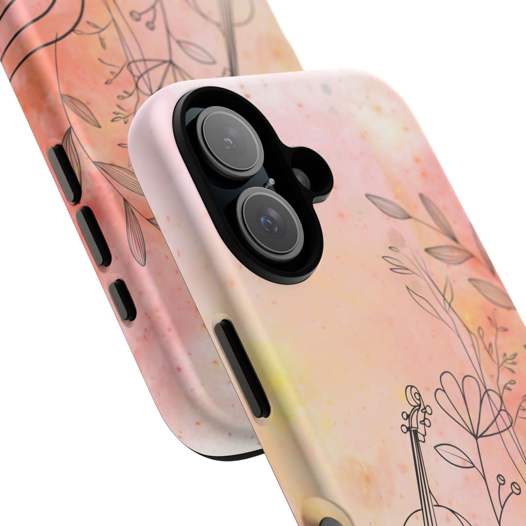 Étui Robuste Pour Violon Floral — Coque de Téléphone Musique Aquarelle
