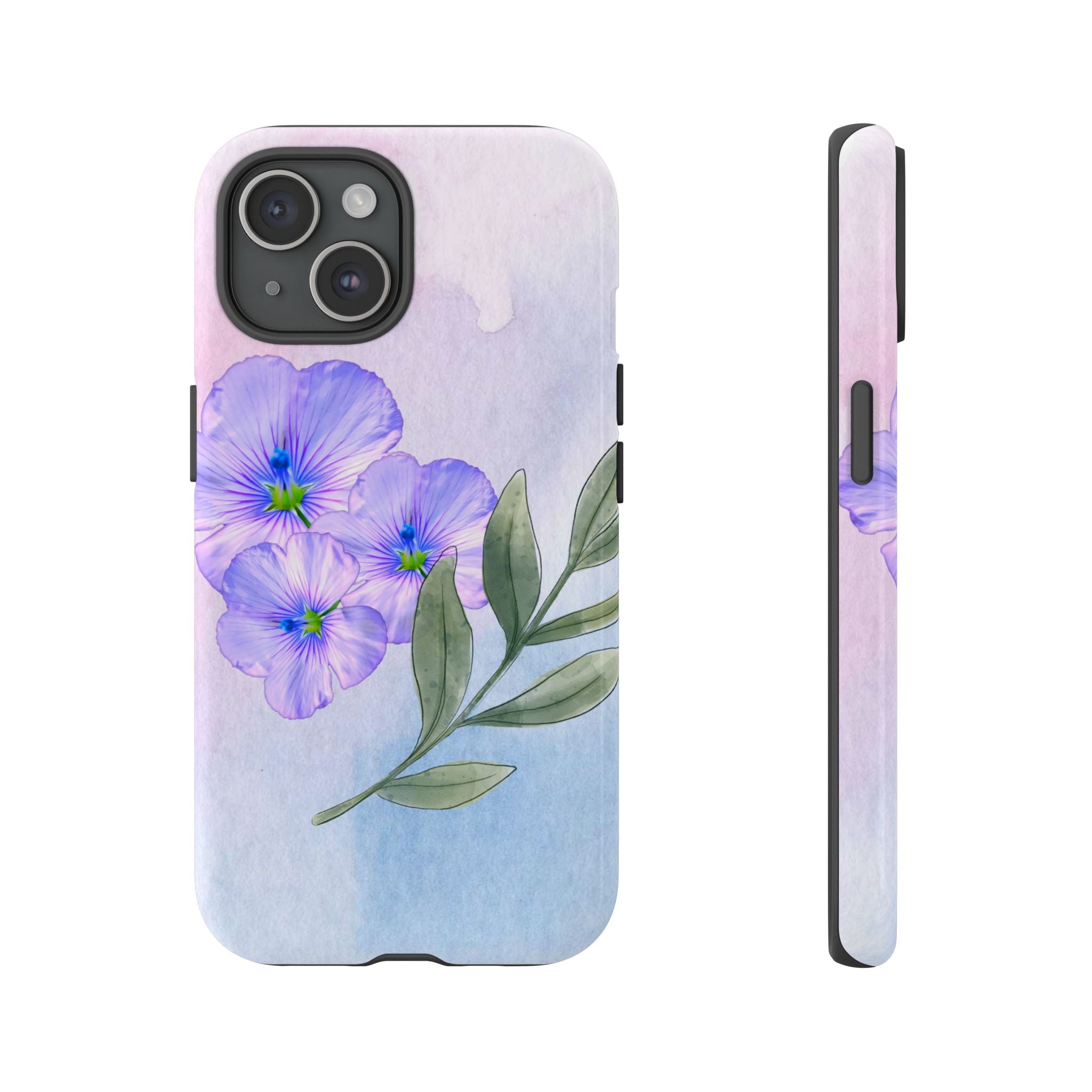 Coque de téléphone aquarelle florale – Bouquet de pétunias violets