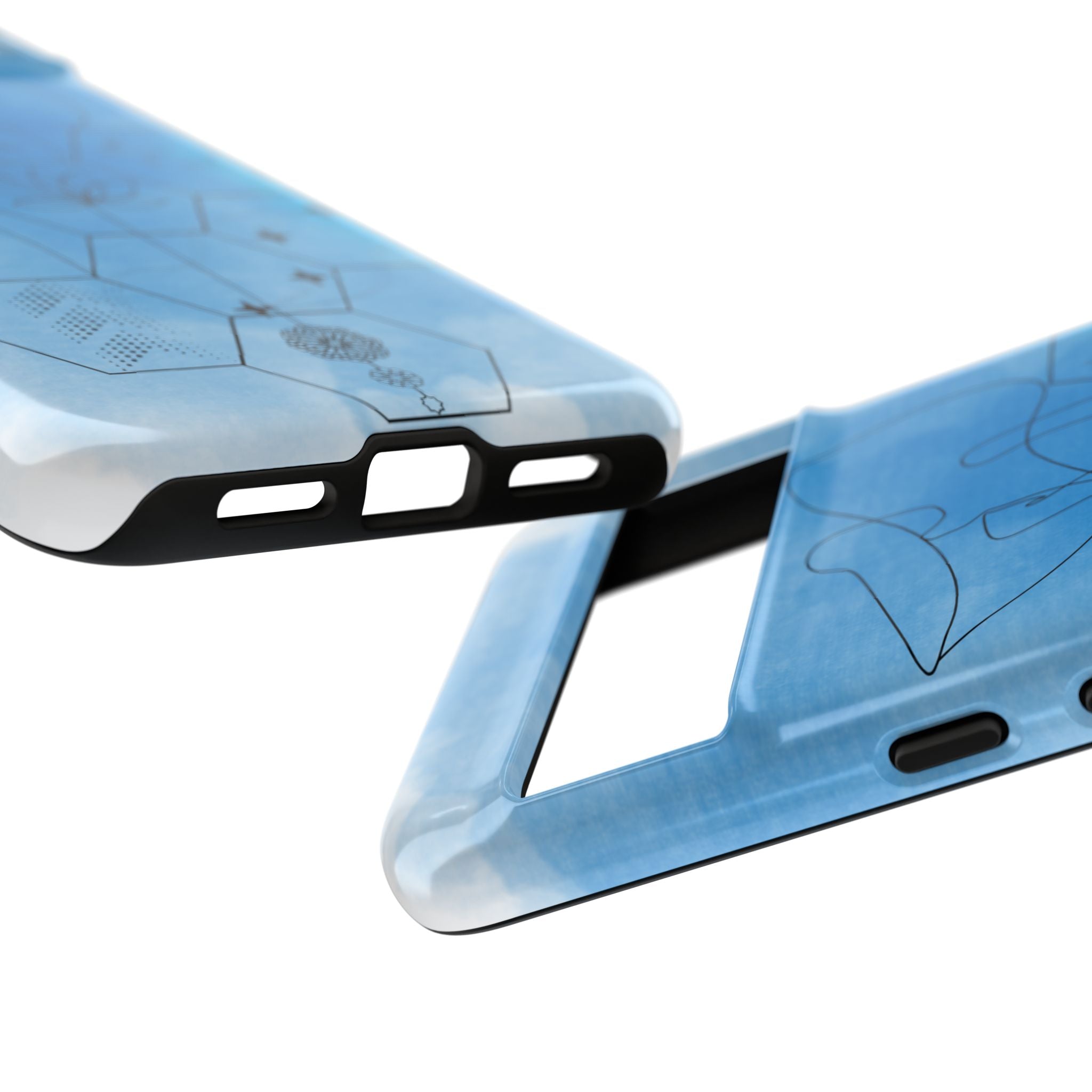 Coque de téléphone Abstraite bleue — Design Zen Lotus Hexagone