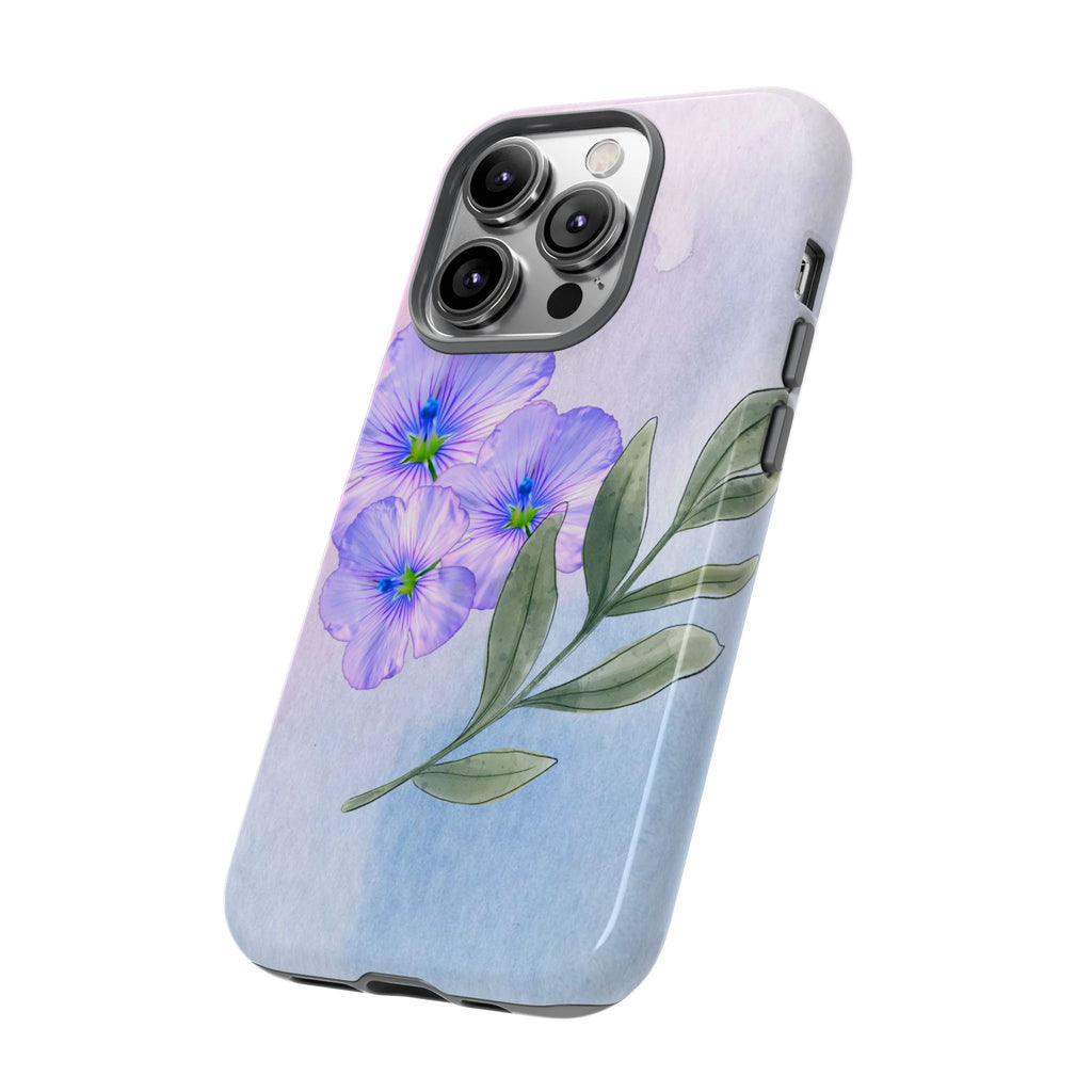 Coque de téléphone aquarelle florale – Bouquet de pétunias violets