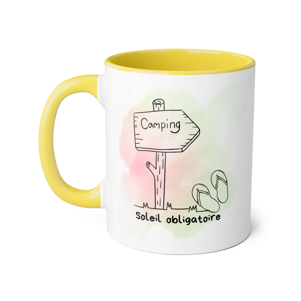 Tasse de camping — 'Camping au soleil obligatoire' Verre à aquarelle pour café