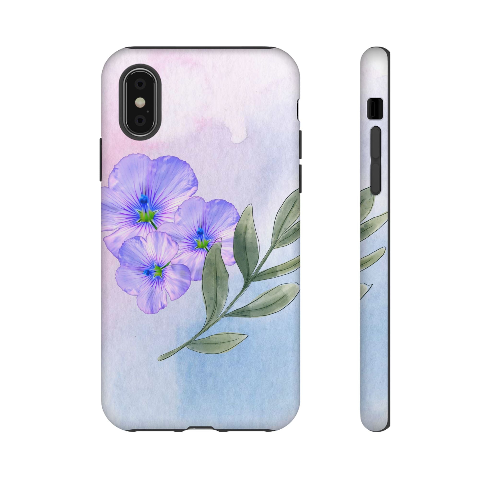 Coque de téléphone aquarelle florale – Bouquet de pétunias violets