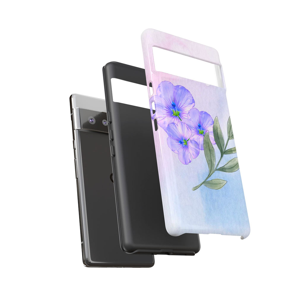Coque de téléphone aquarelle florale – Bouquet de pétunias violets