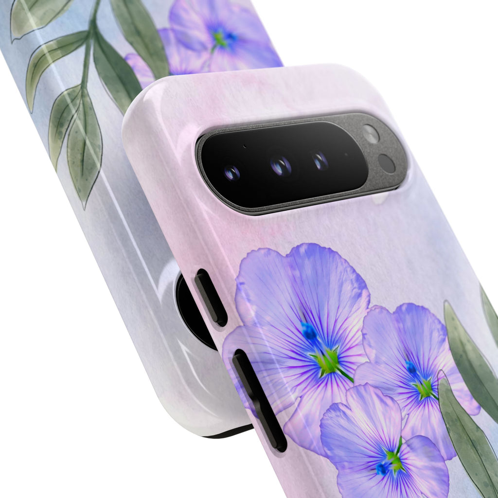 Coque de téléphone aquarelle florale – Bouquet de pétunias violets