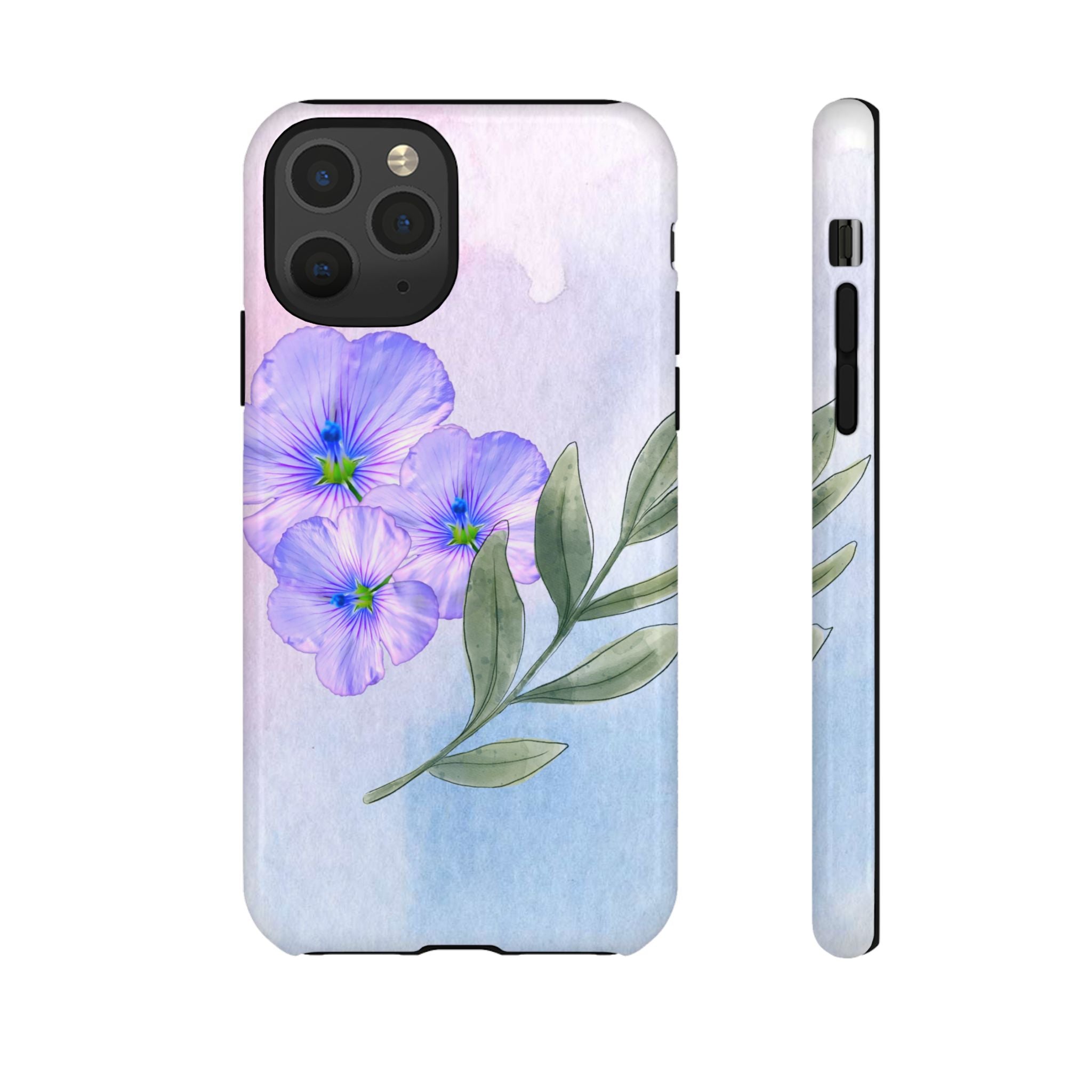 Coque de téléphone aquarelle florale – Bouquet de pétunias violets