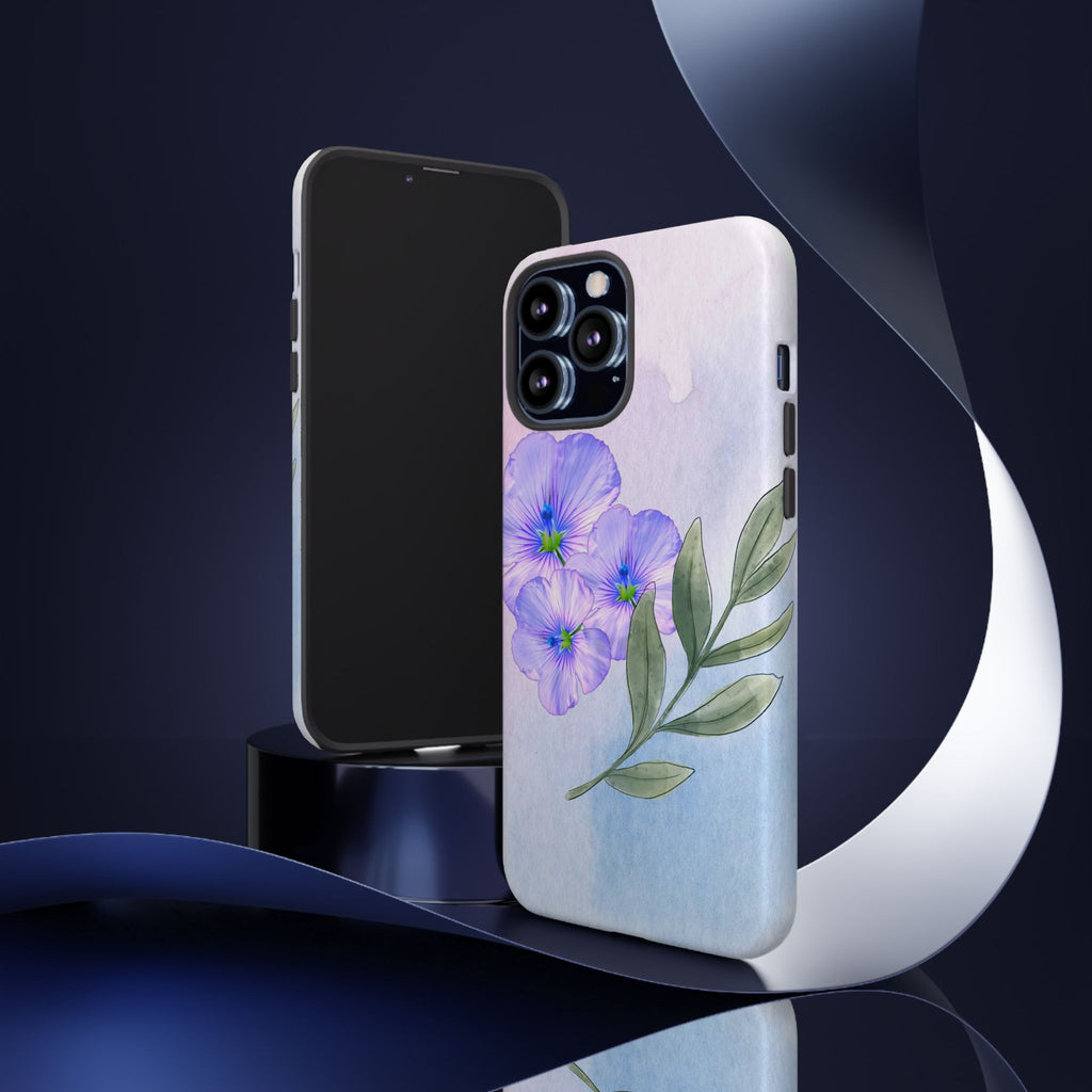 Coque de téléphone aquarelle florale – Bouquet de pétunias violets