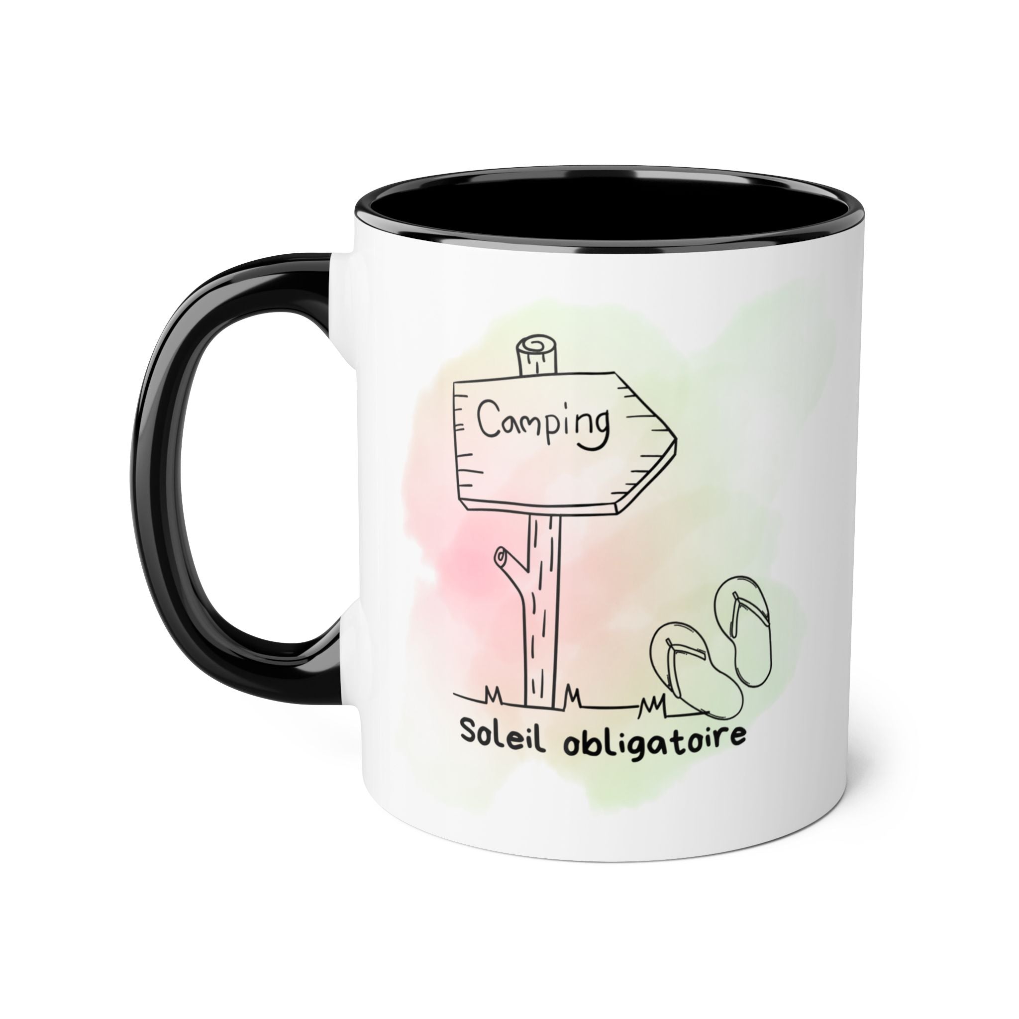 Tasse de camping — 'Camping au soleil obligatoire' Verre à aquarelle pour café