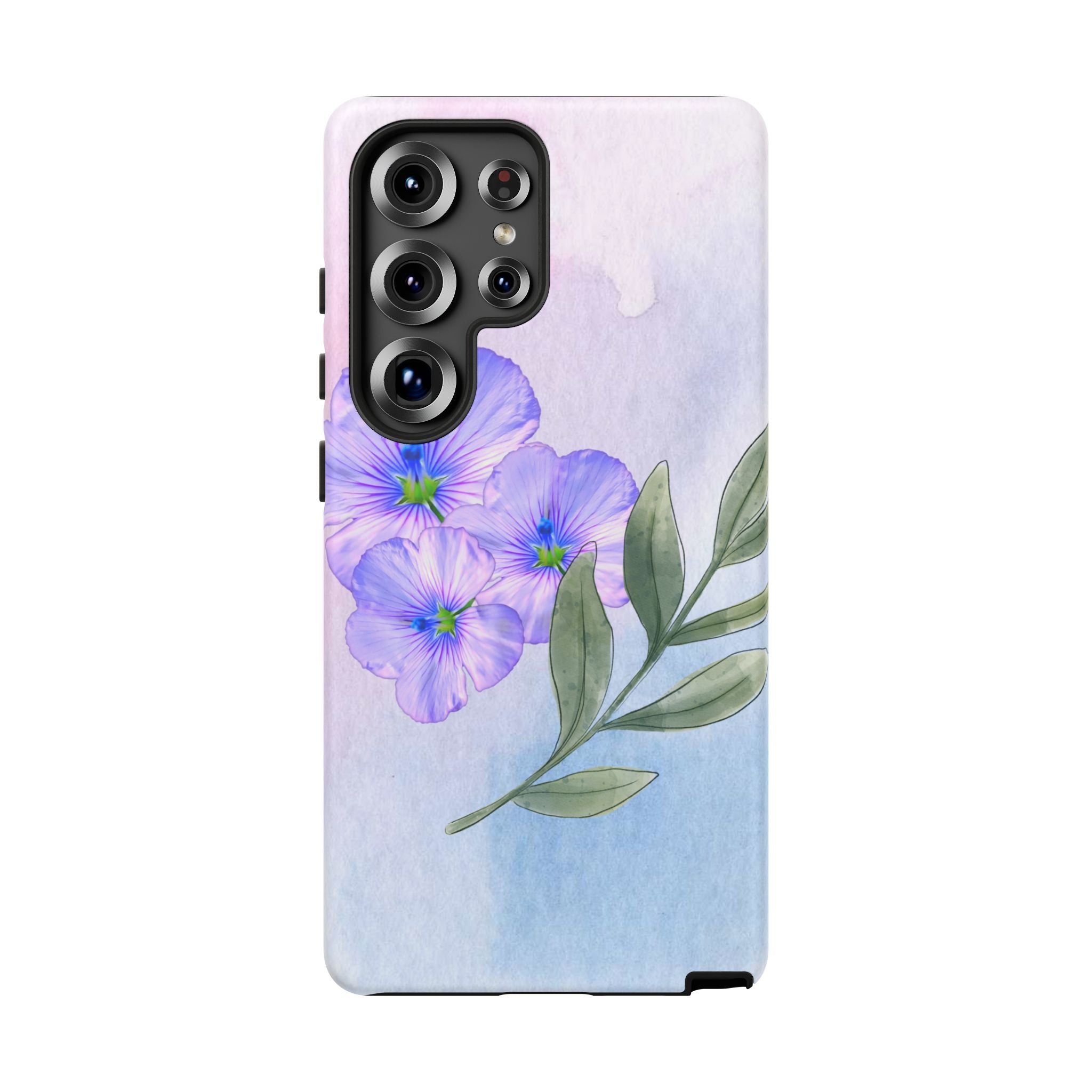 Coque de téléphone aquarelle florale – Bouquet de pétunias violets