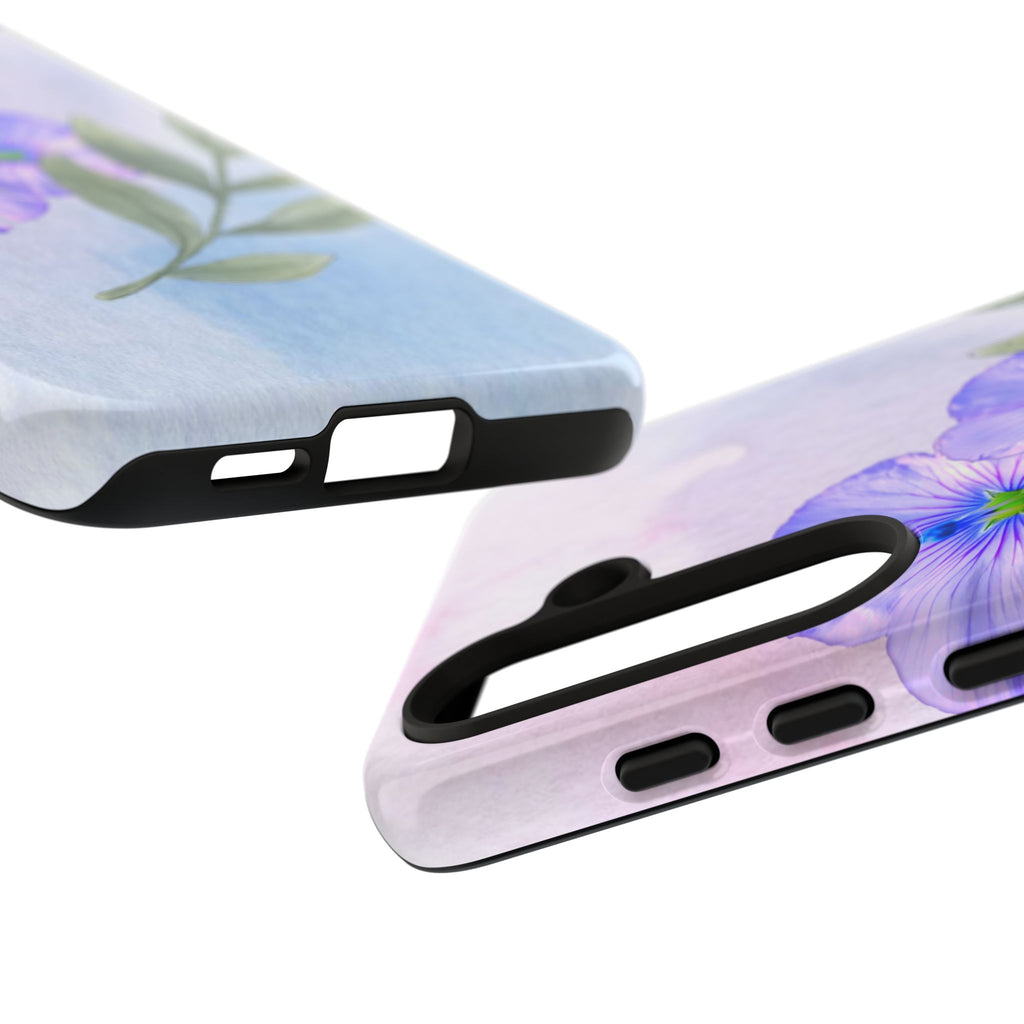 Coque de téléphone aquarelle florale – Bouquet de pétunias violets