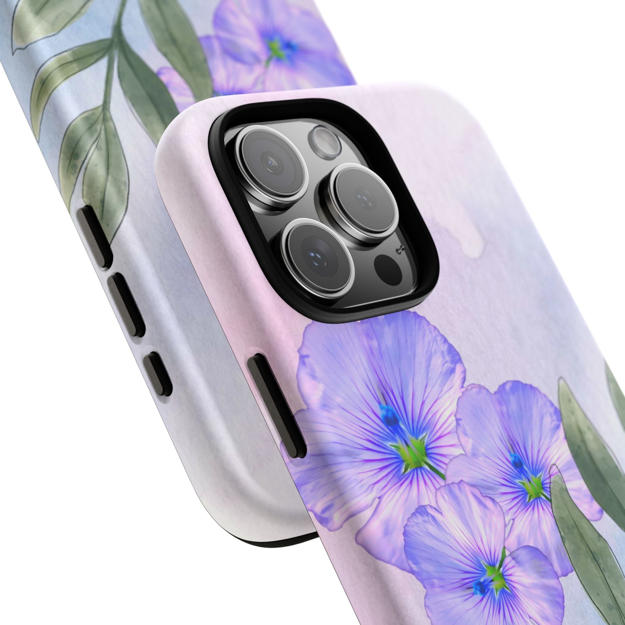 Coque de téléphone aquarelle florale – Bouquet de pétunias violets